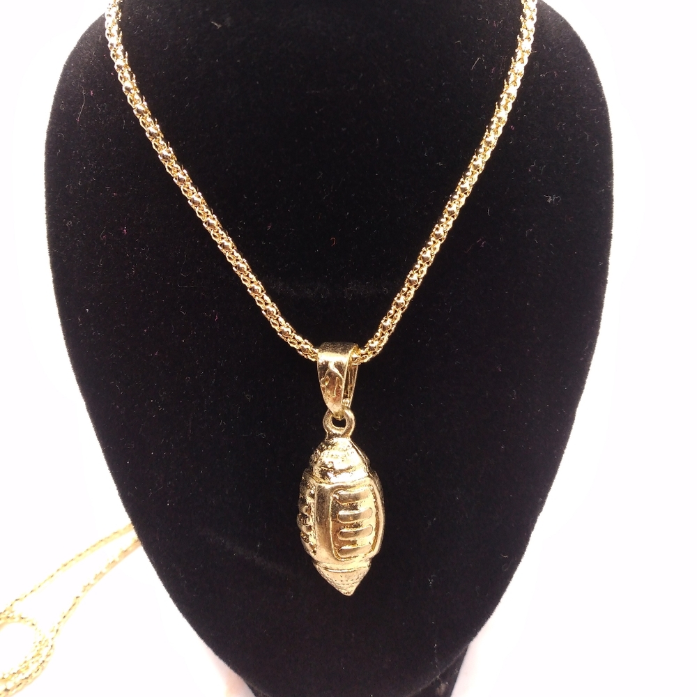 Golden Football Necklace
